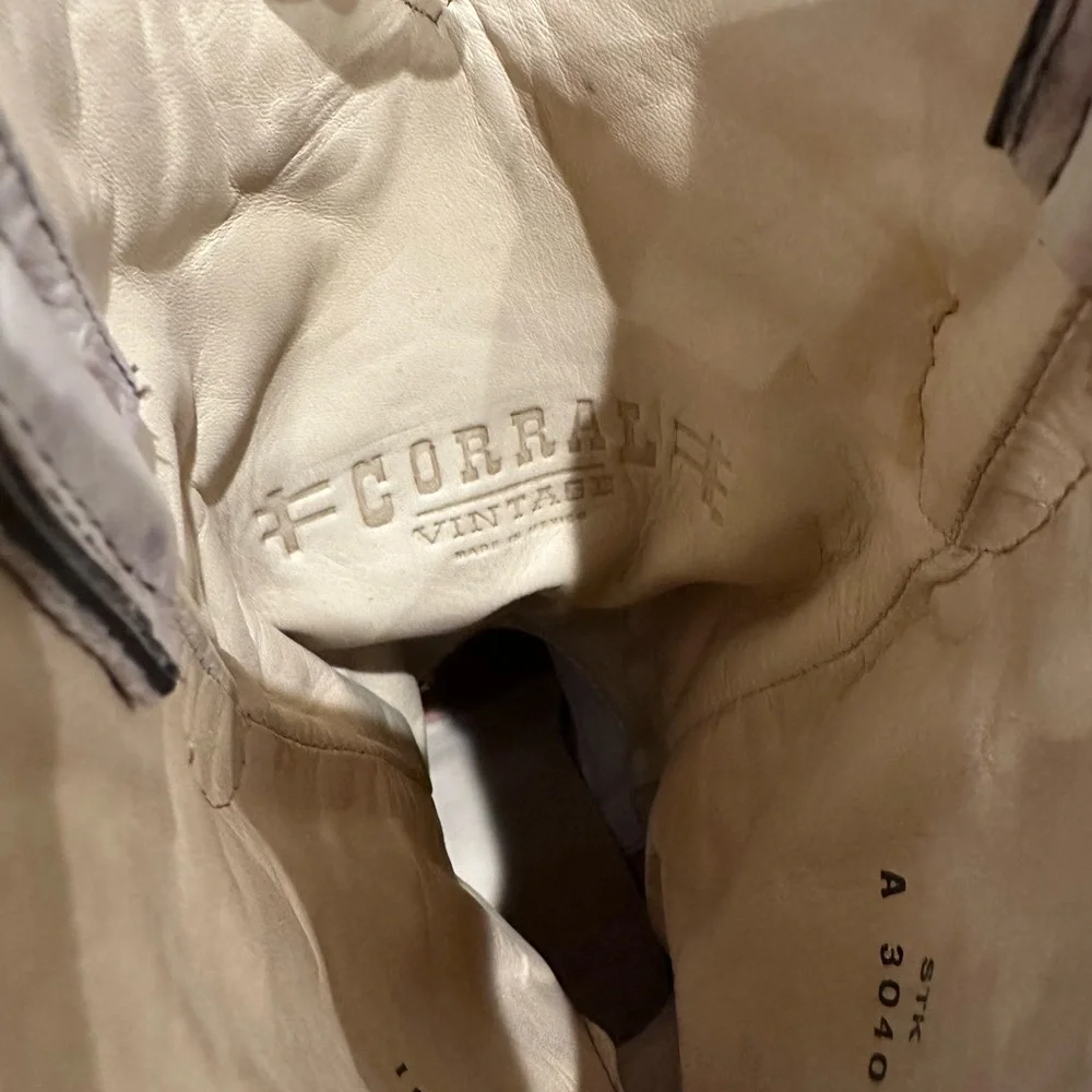 Women's Beige Cowboy Boots - Picture 4 of 6